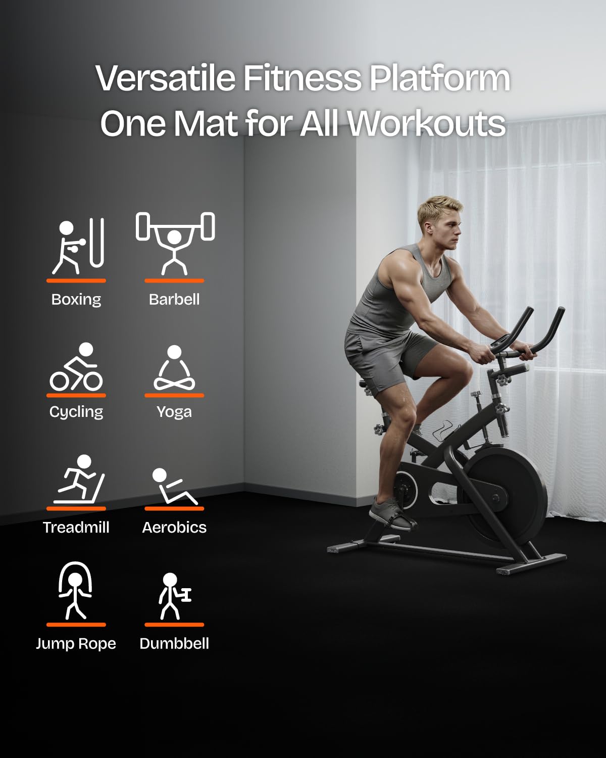 Vivaluz 0.56 Inch Thick 96 Sq Ft Gym Flooring for Home Gym, 24 Tiles Robust Rubber Top with Eva Foam Exercise Equipment Mats, Protective Flooring Puzzle Mat for Fitness Room