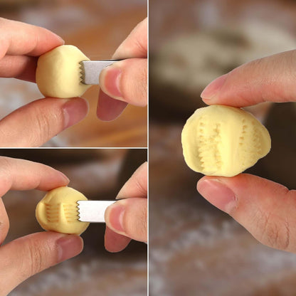 2pcs Maamoul Tweezers, Stainless Steel Pastry Tongs Baking Crimper Tool for Decorating Maamul Cookies