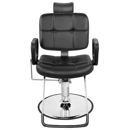 BarberPub Reclining Hydraulic Barber Chair, Salon Beauty Spa Shampoo Equipment, PVC Leather, Adult 2059 (Black)