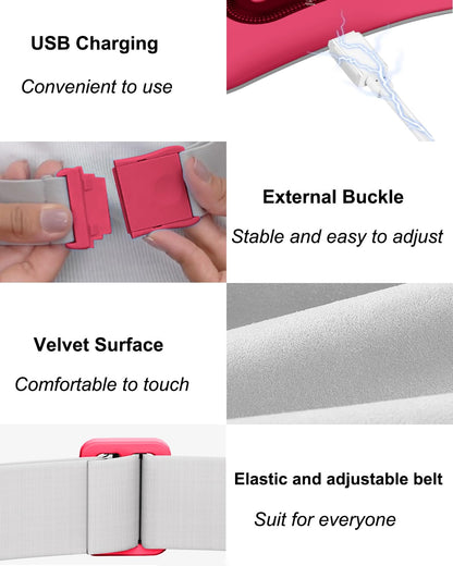 Electric Heating Pad, Portable Cordless Menstrual Heating Pad with 4 Heat Levels and 4 Massage Modes, Fast Large Heating Belly Wrap Belt for Cramps, Back Pain Relief Gifts for Women Girls Her(Black)