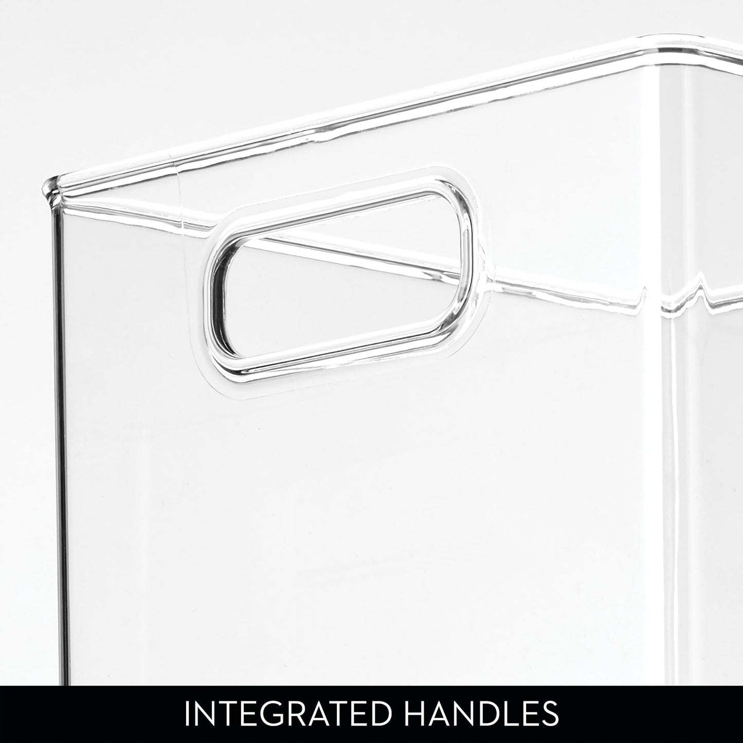 iDesign Pantry Storage Bin with Handles for Kitchen Cabinets or Fridge - Clear - Made in USA