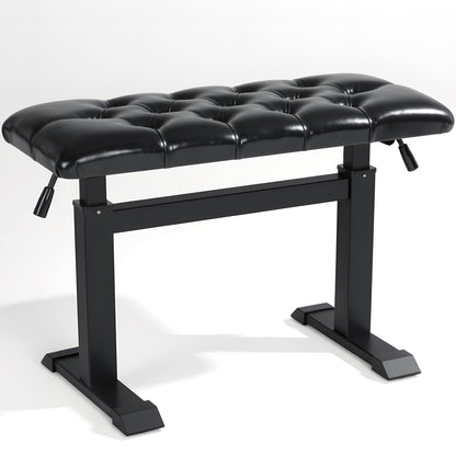AKLOT Hydraulic Piano Bench, Keyboard Bench with Padded Cushion, Ajustable Duet Heavy Duty Piano Chair with 28" X 12.2" PU Leather, Piano Stool for Musicians