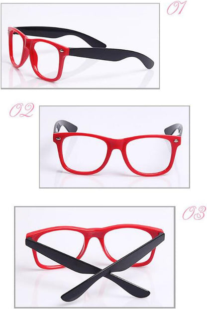 Fodattm Set of 6 Kids Candy Colour Glasses Frame Without Lenses, Nerdy Retro Party Supplies (Colour Random)