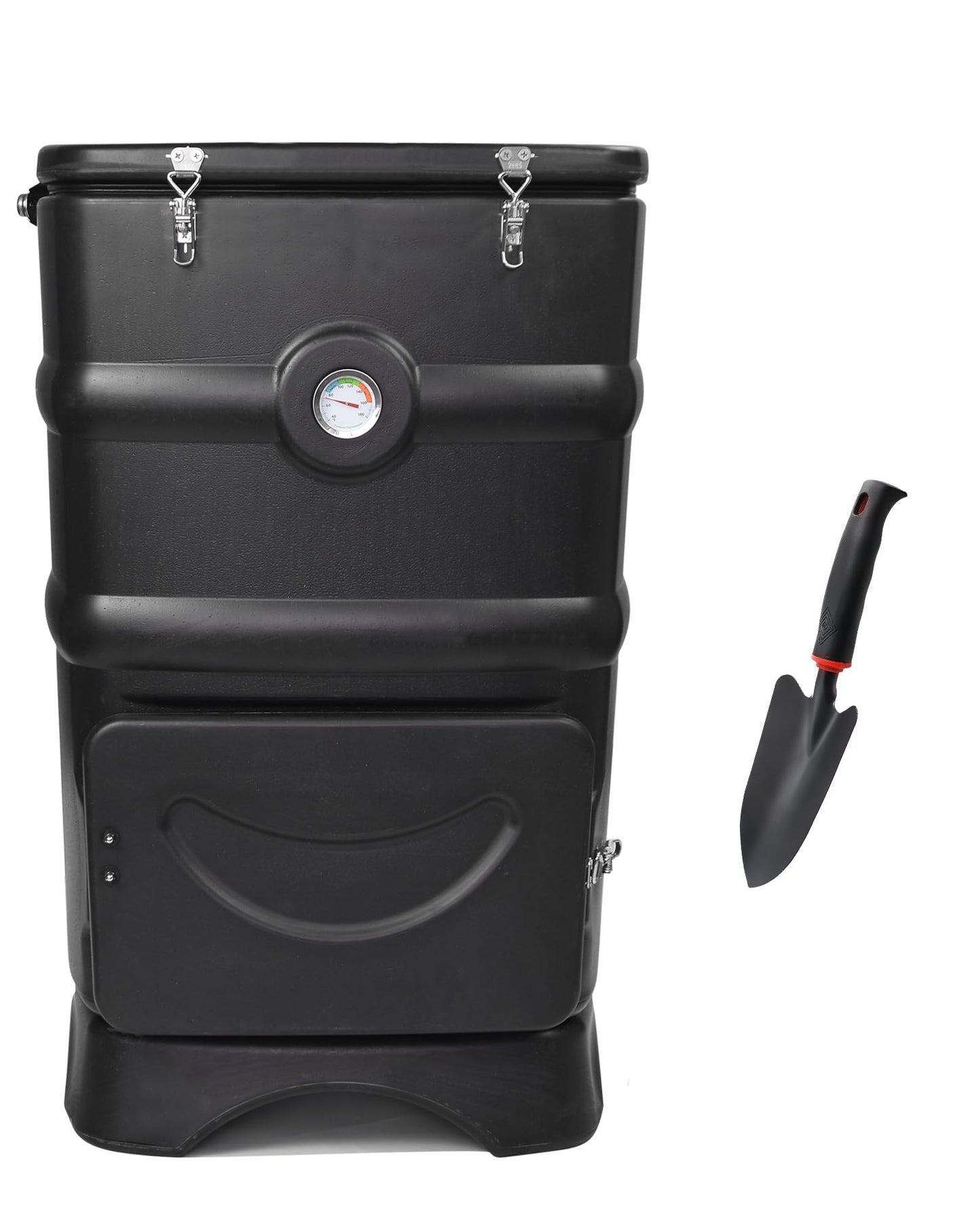 EJWOX Insulated Compost Bin with Ventilation System - Quickly Composting All Year Round, A Reservoir at The Bottom Design to Collect The Leachate (30 Gal, Black)