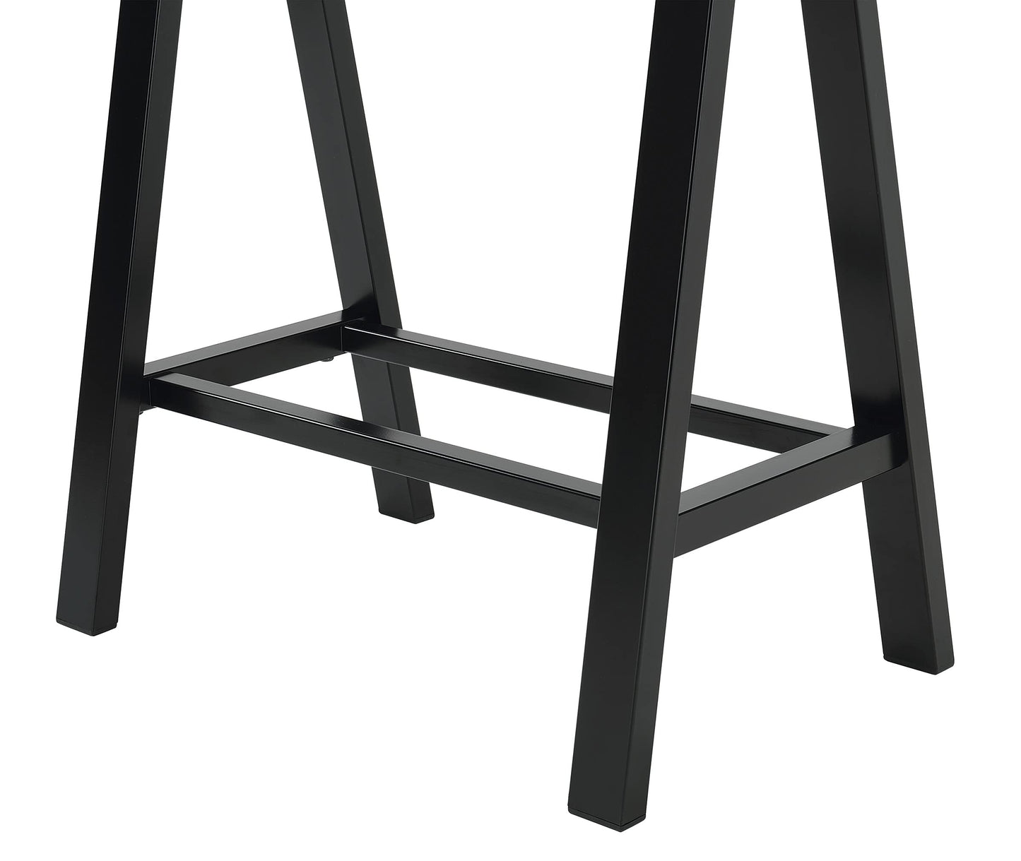 OSP Home Furnishings Middleton 47 Inch Desk with Clear Beveled Glass Top, Black Base
