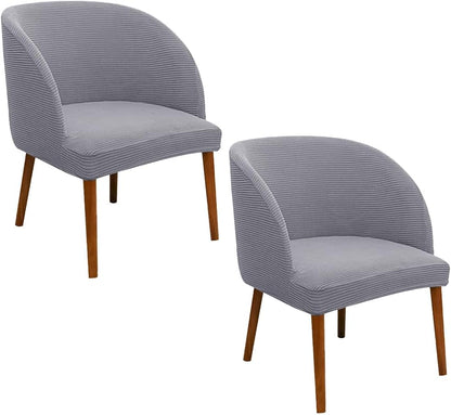 SZJIAHTM 2 Pcs Dining Chair Cover Armchair Wingback Round Curved Back Chair Cover Soft Stretch Mid Century Modern