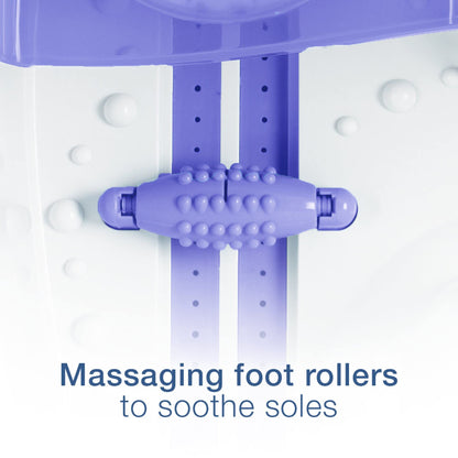 Conair Waterfall Pedicure Foot Spa Bath with Blue LED Lights, Massaging Bubbles and Massage Rollers, Blue/White