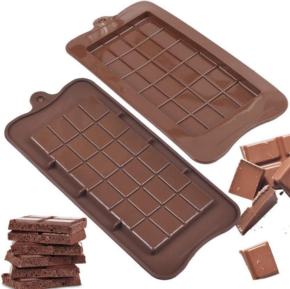 Newk Chocolate Silicone Molds, Break-Apart Candy & Energy Bar Molds, Pack of 6 for Baking