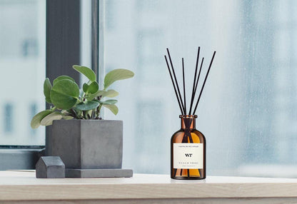 WEALD TRIBE Flower Reed Diffuser Set Vanilla Cinnamon Scent for Bathroom Air Fresheners | 4.0 fl oz Essential Oils with Sticks Home Fragrance Defusers | House Bedroom Office Shelf Decor & Gift