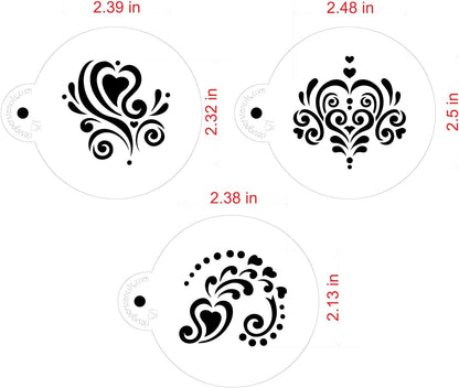 Designer Stencils Amore Cookie Stencil Set, Beige/Semi-Transparent