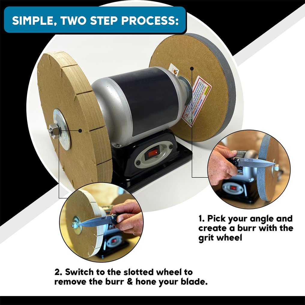 Razor Sharp Edgemaking System 8 Inch Deluxe Blade Sharpening Kit, For 6 Inch Bench Grinder, Made In The Usa