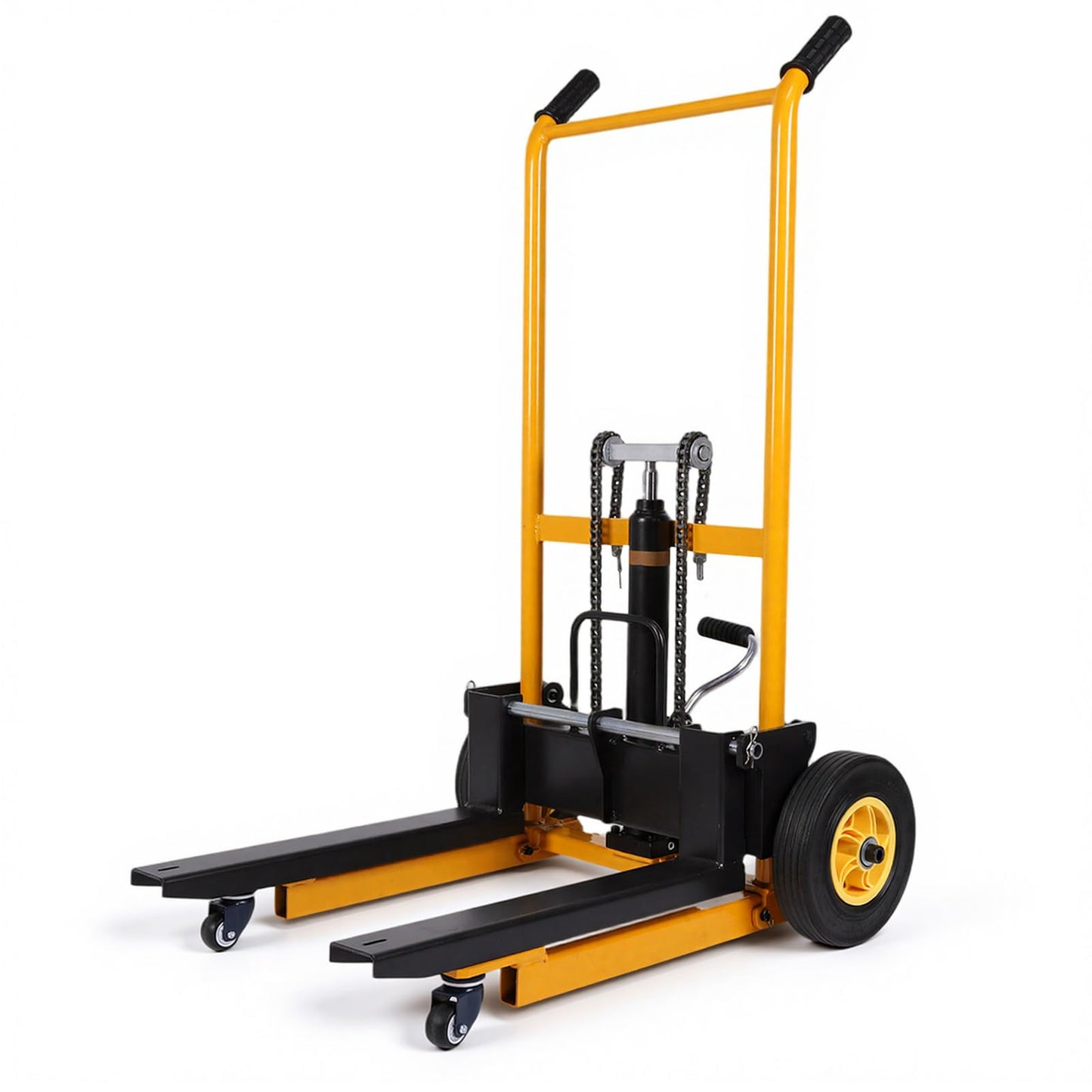Mini Forklift Foldable Transport Lifting Cart with Swivel Wheels Portable Pallet Jack Table Cart Wear Resist for Household Warehouse Factory