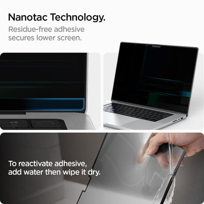 Spigen Privacy Filter Screen Protector [SafeView] designed for MacBook Pro 14 inch (M4 / M4 Pro / M4 Pro Max / M3 series / M2 series / M1 series)