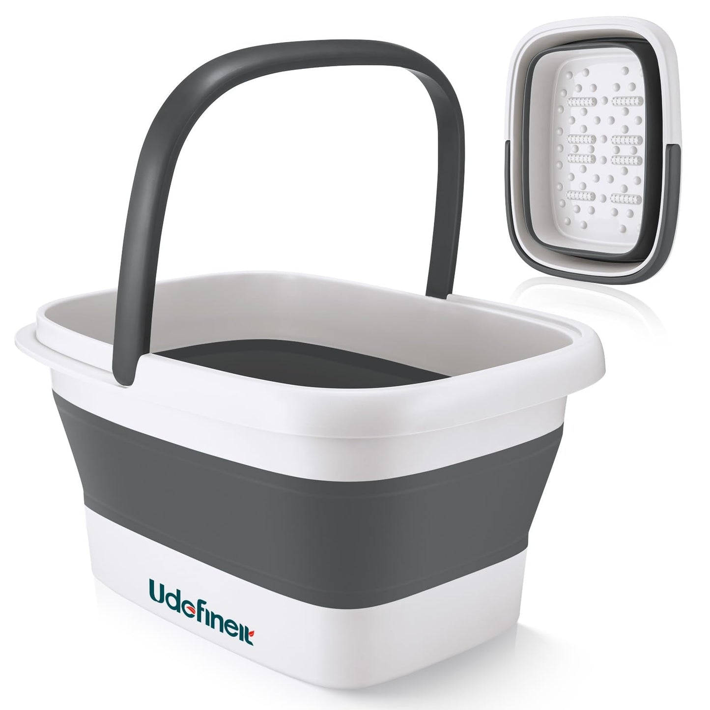 Udefineit Foot Bath Basin, Foldable & Portable Foot Soak Tub with Massage Acupoint for Foot Spa Bath, 15L/4 Gallon, Foot Massager Soaking Bath Basin Bucket for Pedicure Home Spa Treatment (Green)