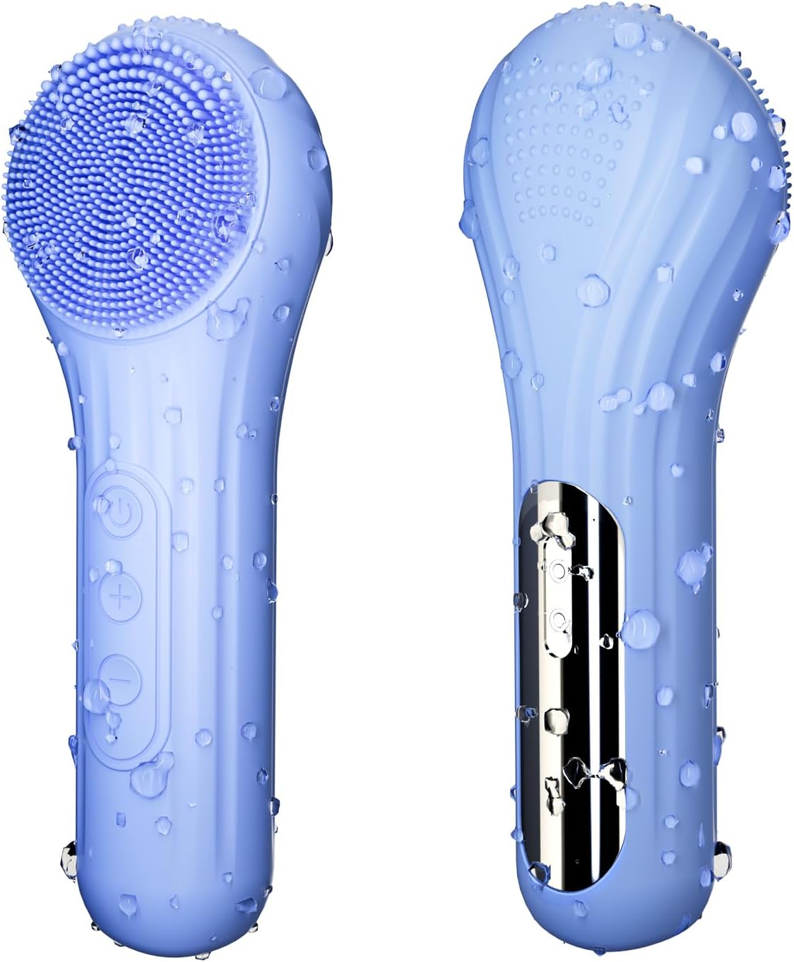5 Modes Silicone Face Scrubber, Waterproof Face Scrubber Exfoliator for Men & Women, Rechargeable Electric Facial Cleansing Brush for Deep Cleansing, Exfoliating, Massage (Blue)