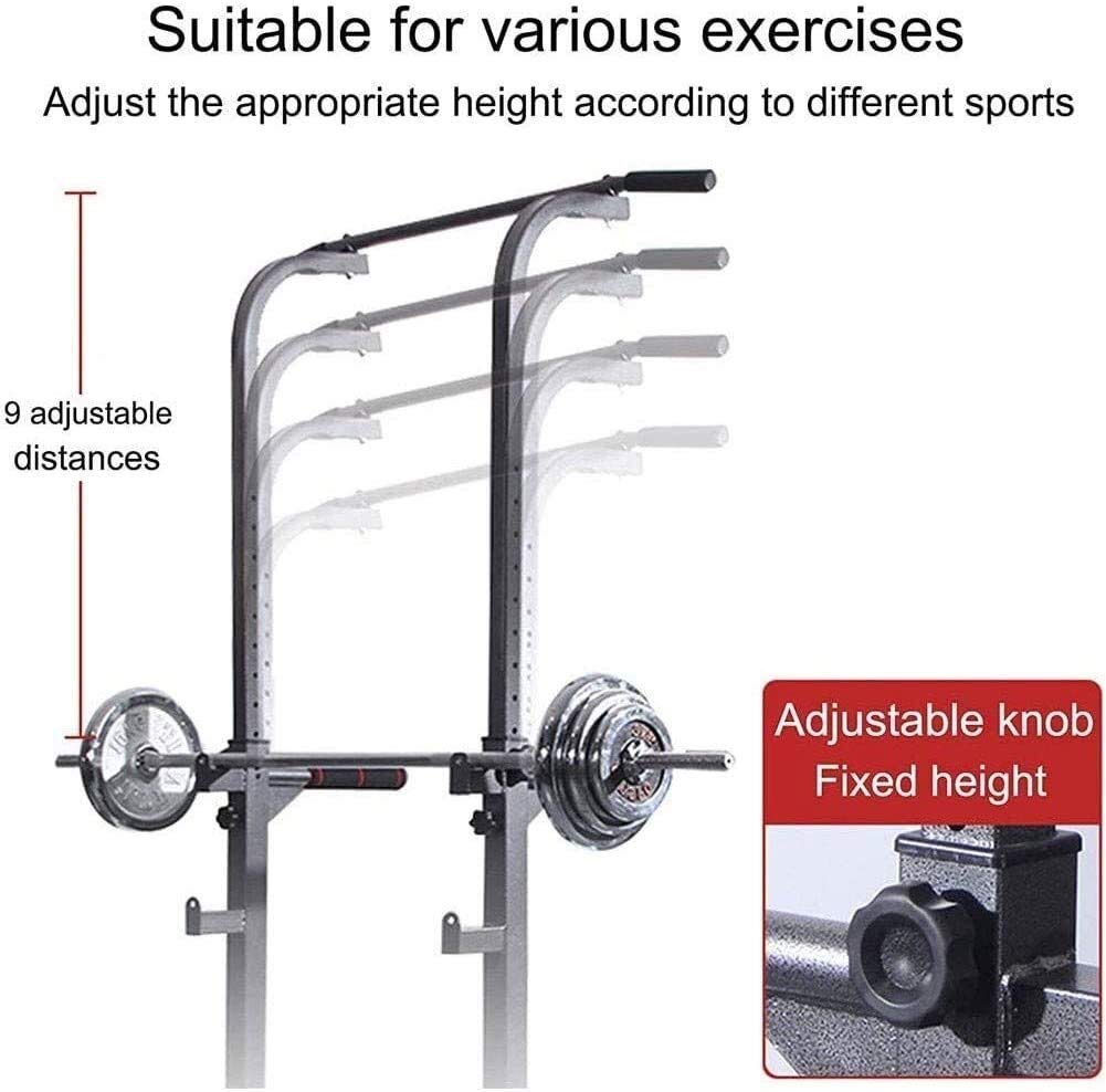 FENOKD Adjustable Squat Rack Pull Up Station Horizontal Bar Home Fitness Equipment Free-Standing Fitness Workout Station, Barbell Rack Home Gym