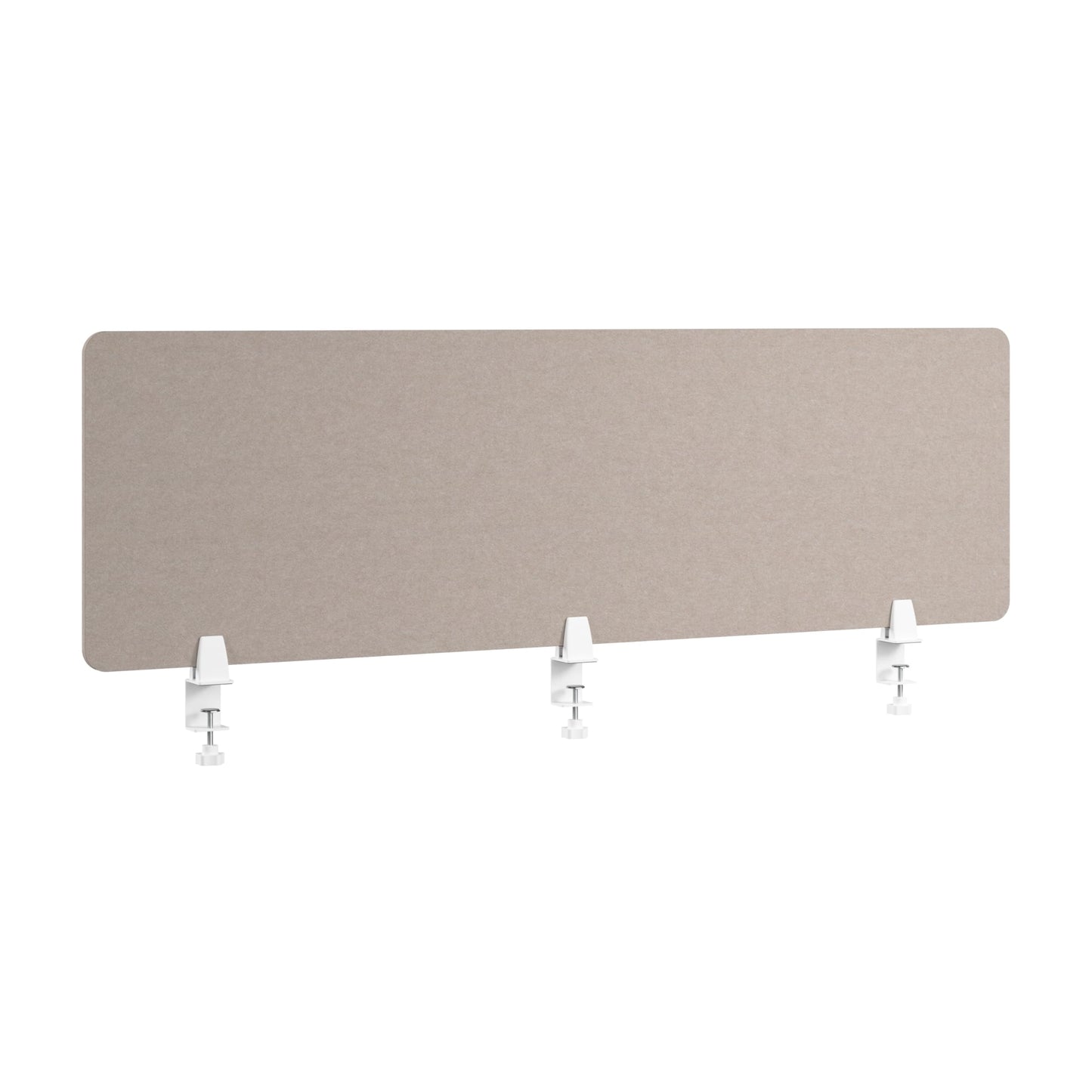 Bush Business Furniture 58W Desktop Privacy Screen in Warm Beige, Desk Mounted Office Partition with Acoustic Sound Dampening Panel