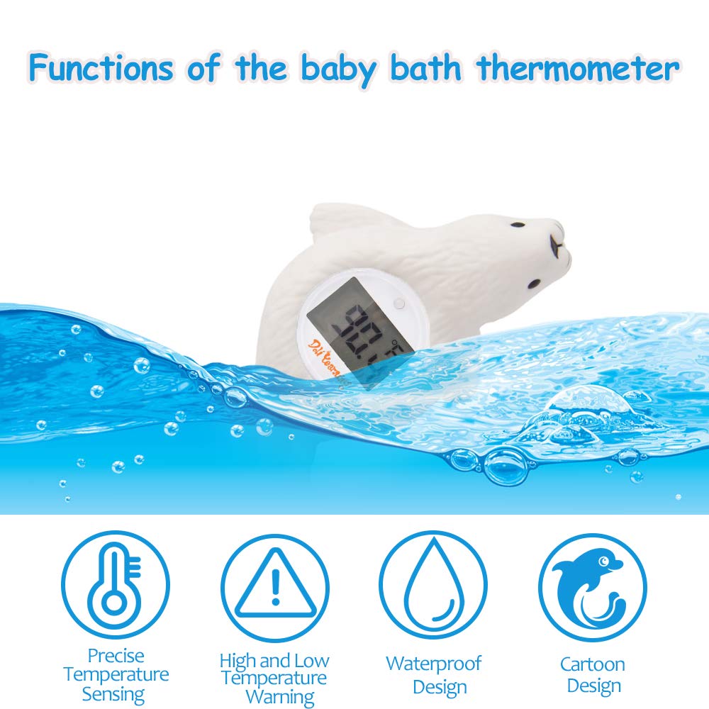 Doli Yearning Upgarde Digital Baby Bath LCD Thermometer |Kids' Bathroom Safety Products|Water Thermometer Infant Seal Shape|Floating Toys Temperature