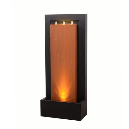 Zinc Metal Fountain with LED Lights - Rustic Elegance