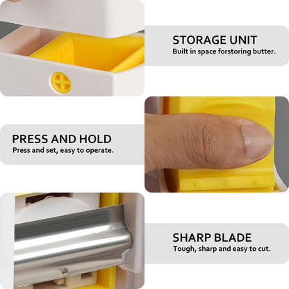 1PCS Stick Butter Cutter Slicer, One Click Stick with Stainless Steel Blade, Measuring Dispenser with Freshness Seal, Cheese Splitter, Butter Slicer, Precise Slicing for Quickly Making Bread, Cakes, Breakfast