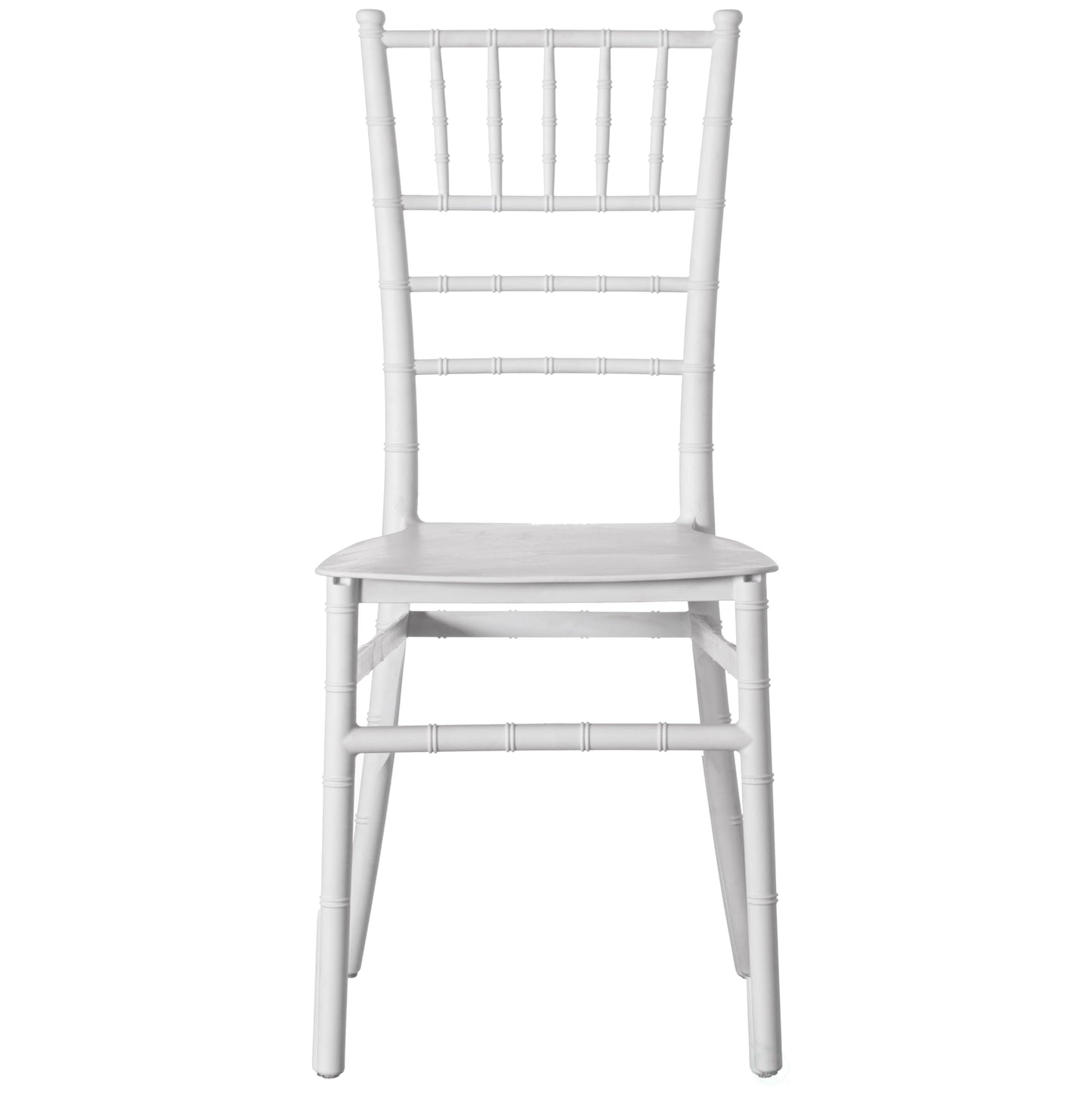 Fabulaxe Modern White Stackable Chiavari Dining Chair, Seating for Dining, Events and Weddings, Party Chair, White, Set of 4
