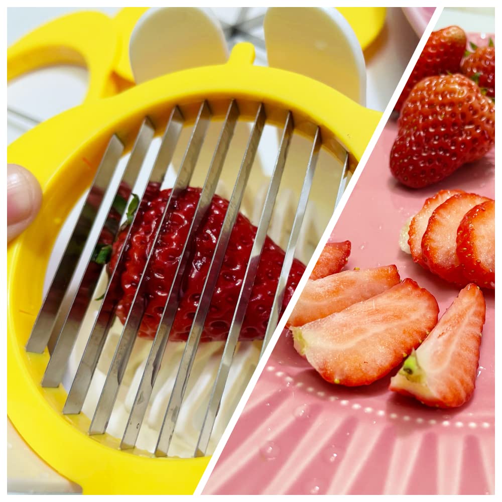Jawbush 3-in-1 Egg Slicer with Stainless Steel Blades & Egg Piercer Set, Multi-functional Cutter for Halving, Wedging (6-Piece) & Slicing (9-Piece), Heavy Duty Tool for Hard Boiled Eggs & Fruits