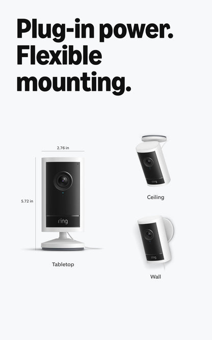Ring Outdoor Cam Pro, Plug-In (newest model), Home or business security, Retinal 4K with wide-angle video, 10x Enhanced Zoom, and Low-Light Sight, Black