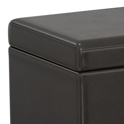 SIMPLIHOME Avalon Extra Large Storage Ottoman Bench - 54 inch Wide Upholstered Vegan Leather Rectangular Lift-Top Ottoman in Tanners Brown, Contemporary Bench for Living Room with Hidden Storage