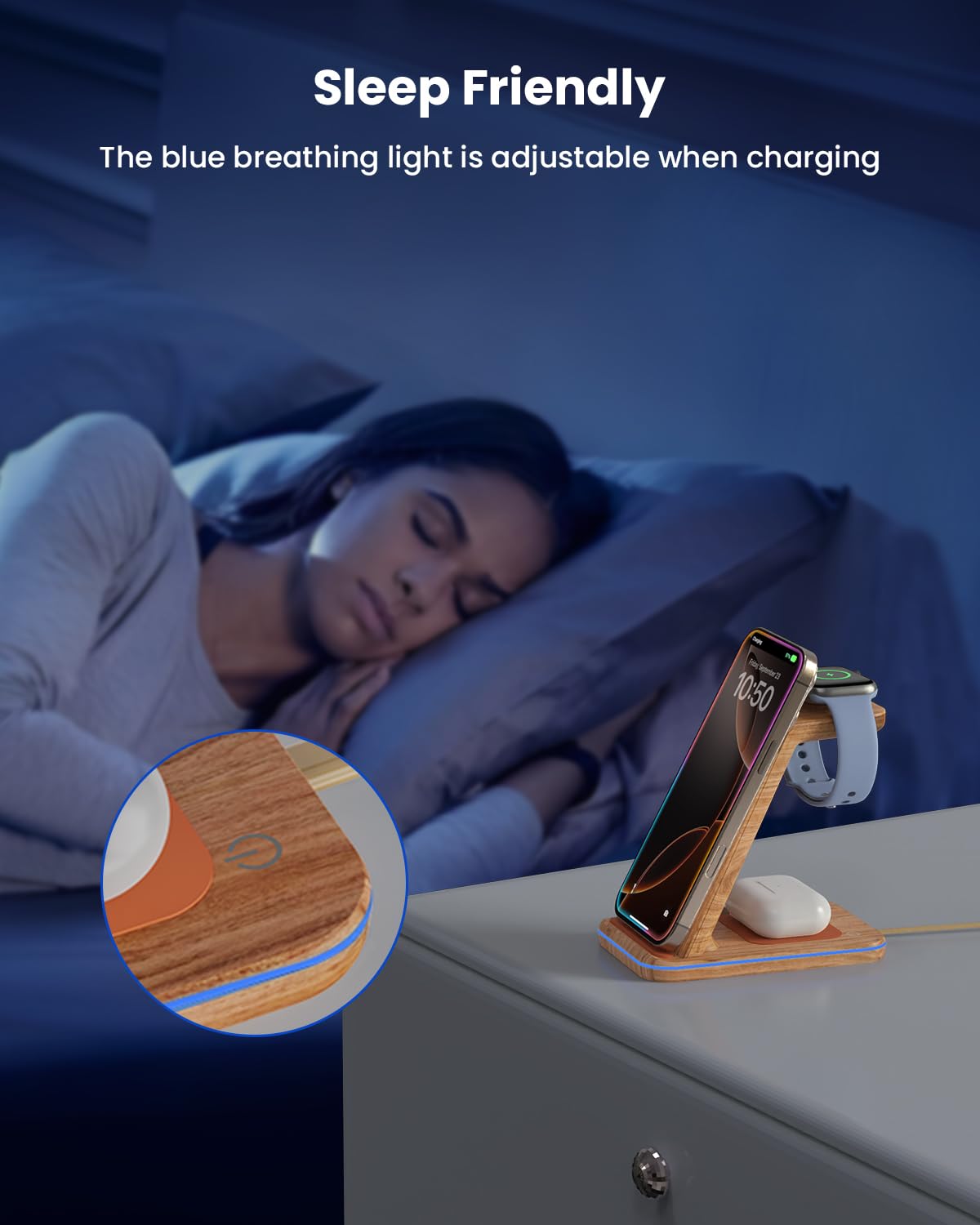 Wireless Charging Station for Apple - 3 in 1 Wireless Charger Stand Dock Watch and Phone Charger Station for Apple Watch 11/8/7/SE/6/5/4/3/2, iPhone 17 16-12 Pro Max SE XS X, Samsung, AirPods Pro/3/2