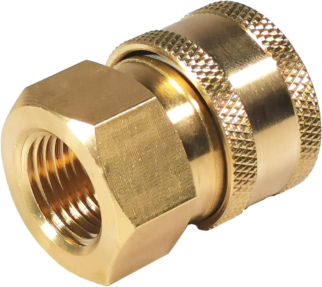 YAMATIC Pressure Washer Quick Connect, 3/8" Female NPT x 3/8" Quick Connect, Brass Coupler Rated 5000 PSI (1 PCS)
