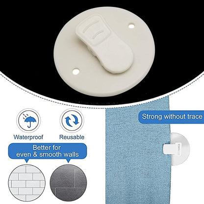 YICBOR 4pcs Shower Curtain Clips, ABS Material Windproof Splash Guard, Self Adhesive for Easy Installation