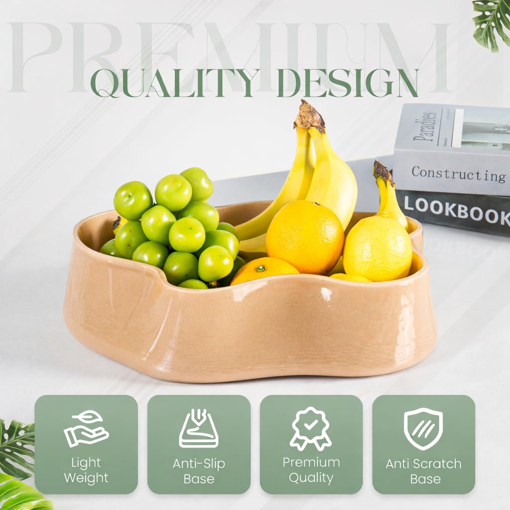 HC Minimal Life Modern Glass Decorative Bowl for Kitchen & Home Decor – Handmade Unique Design Key Bowl for Entryway Table, Living Room, Premium Candy Bowl, Fruit Bowl for Kitchen Counter