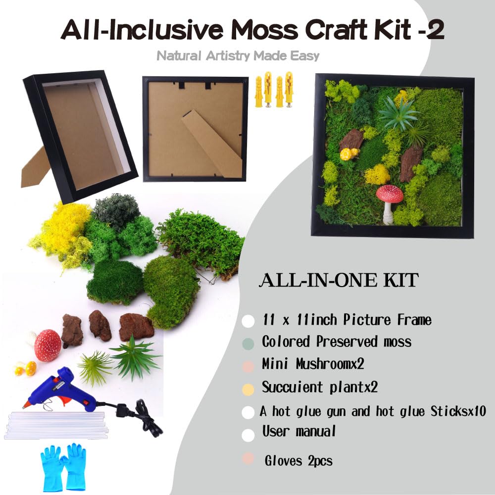 ACADOIT Moss ArtsFrame Crafts for Adults, 11" Home Office Decor Living Wall Hanging Decor