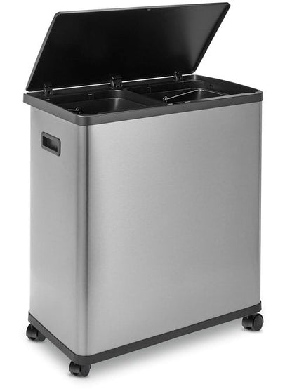 HOLDN’ STORAGE 60L Dual Kitchen Trash & Recycling Bin - Motion Sensor, Soft-Close Lid, Stainless Steel