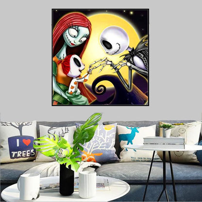 MMAHD 5D DIY Diamond Art Painting Kits, Cartoon Skull Round Full Drill Diamond Art Crafts Home Wall Decoration 15.8 x 15.8inch
