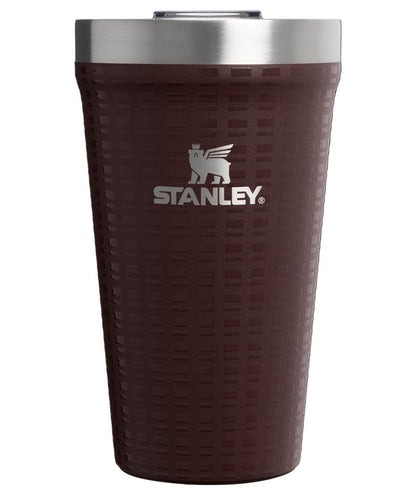 STANLEY Everyday Tumbler 16 oz | Press Fit Drink Through Lid | Beverage, Coffee, and Cocktail Cup | Insulated Stainless Steel Wine Glass | BPA-Free | Mahogany Grid
