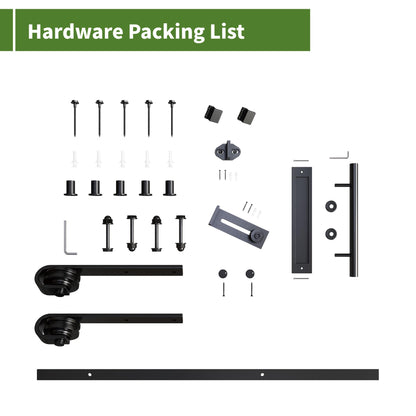 Romeday "30 x 80" Sliding Barn Door with 4FT Hardware Kit Included & Handle,Solid Wood Covered with Waterproof PVC Surface,DIY Assembly,Easy Install White