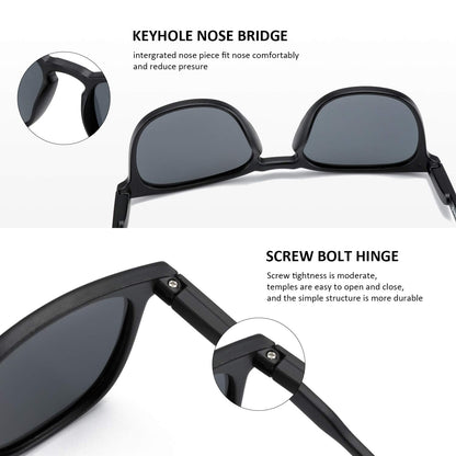 ZENOTTIC Polarized Sunglasses for Women Men: Retro Shades Round | Square Frame UV Protection 2 Pack