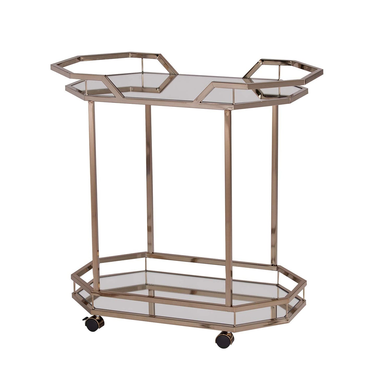 SEI Furniture Ari Art serving cart, Champagne with mirror (AMZ1102ZH)