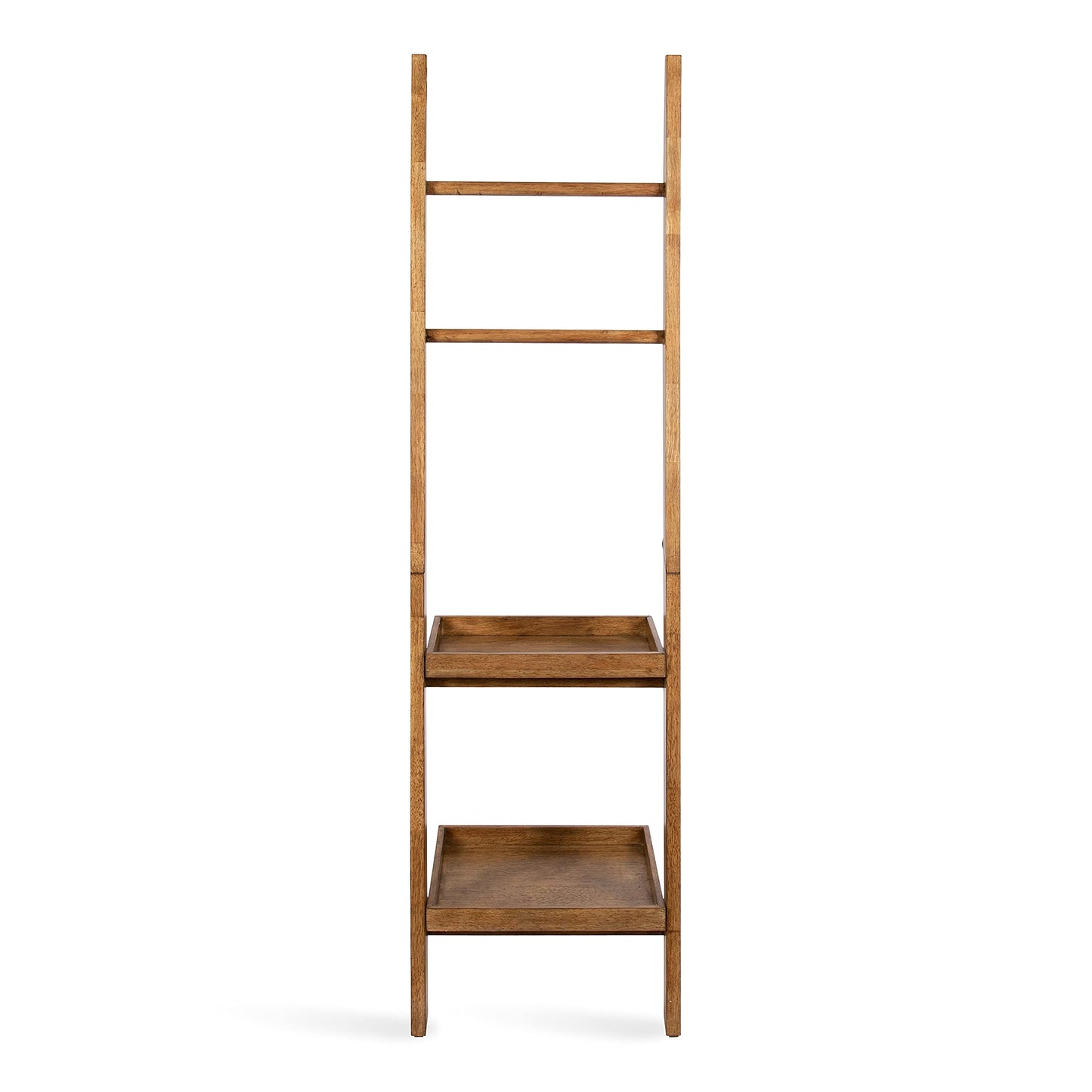 Kate and Laurel Lowry Farmhouse Wood Ladder Shelf; 18 x 14 x 58; Natural Wood; Decorative Modern Leaning Shelf for Storage and Display