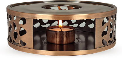 Teapot Candle Warmer with Tea Light Heater, C-Bronze Teapot Heating Base and Candle Holder