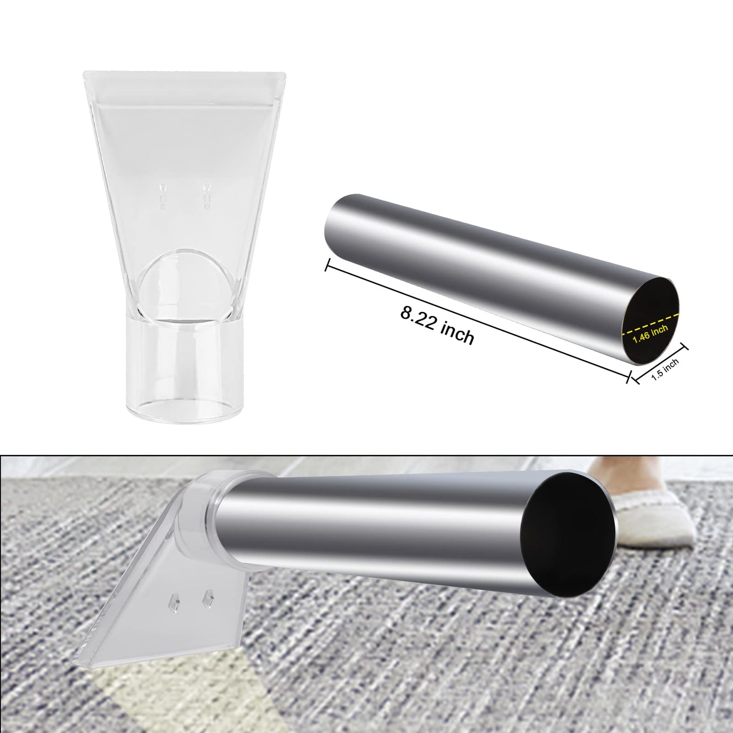 YSJWAER Carpet Vac Extractor Attachment-Tool - Cleaning Vacuum Clear Upholstery Car Detailing Turn Shop Vac into an Extractor