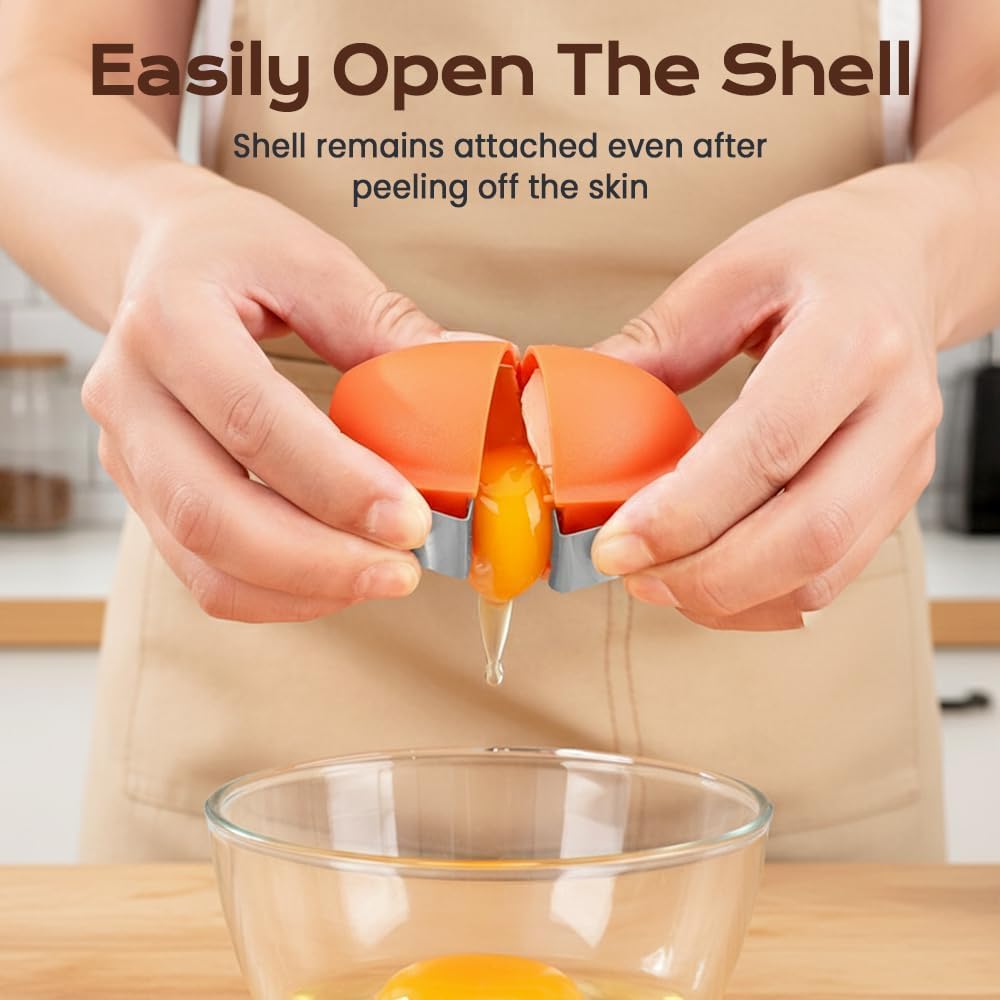 2026 New Egg Shell Opener, Stainless Steel Egg Cracker Tool, Multifunctional Egg Shell Opener for Raw & Hard-Boiled Eggs,Handheld Kitchen Gadget for Easy Peeling & Separating (MIXED, 3PCS)