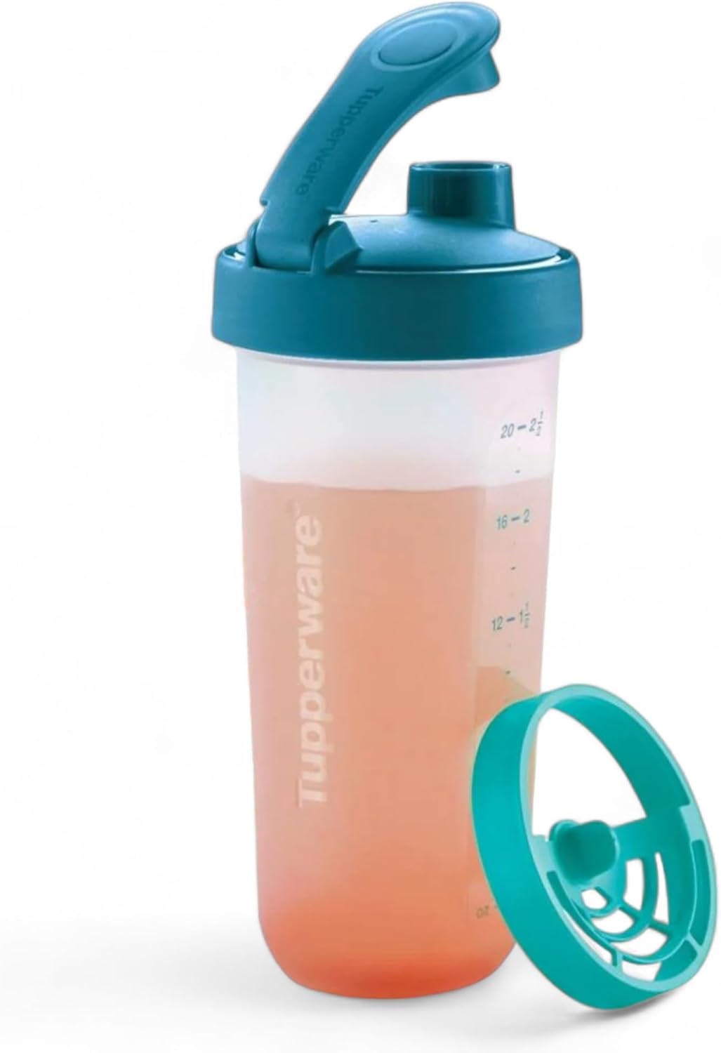 Tupperware Quick Shake Shaker Blender, 20 oz Capacity in Teal Blue