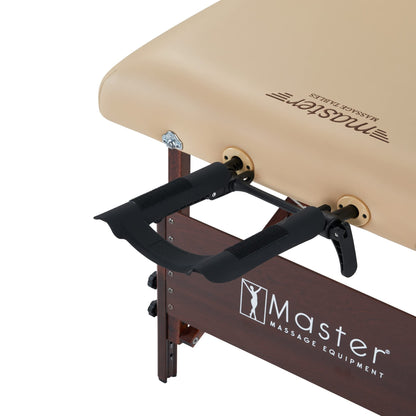 Master Massage 30" Del Ray Pro Portable Massage Table (30" Width x 84" Length) with Adjustable Table Height, 750lbs. Working Capacity- Massage Bed, Tattoo Table, Lash Table - Cream