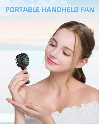 Portable Mini Fan, Handheld Fan, 1800mAh Small Hand Fan Battery Operated, Personal Makeup Lash Fan, Travel Fans USB