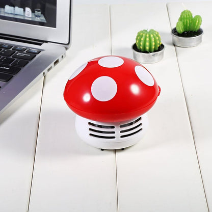 TOPINCN Mushroom Desktop Vacuum Cleaner, Cute Mini Mushroom Shape Dust Vacuum for Home, School, and Office (Red)