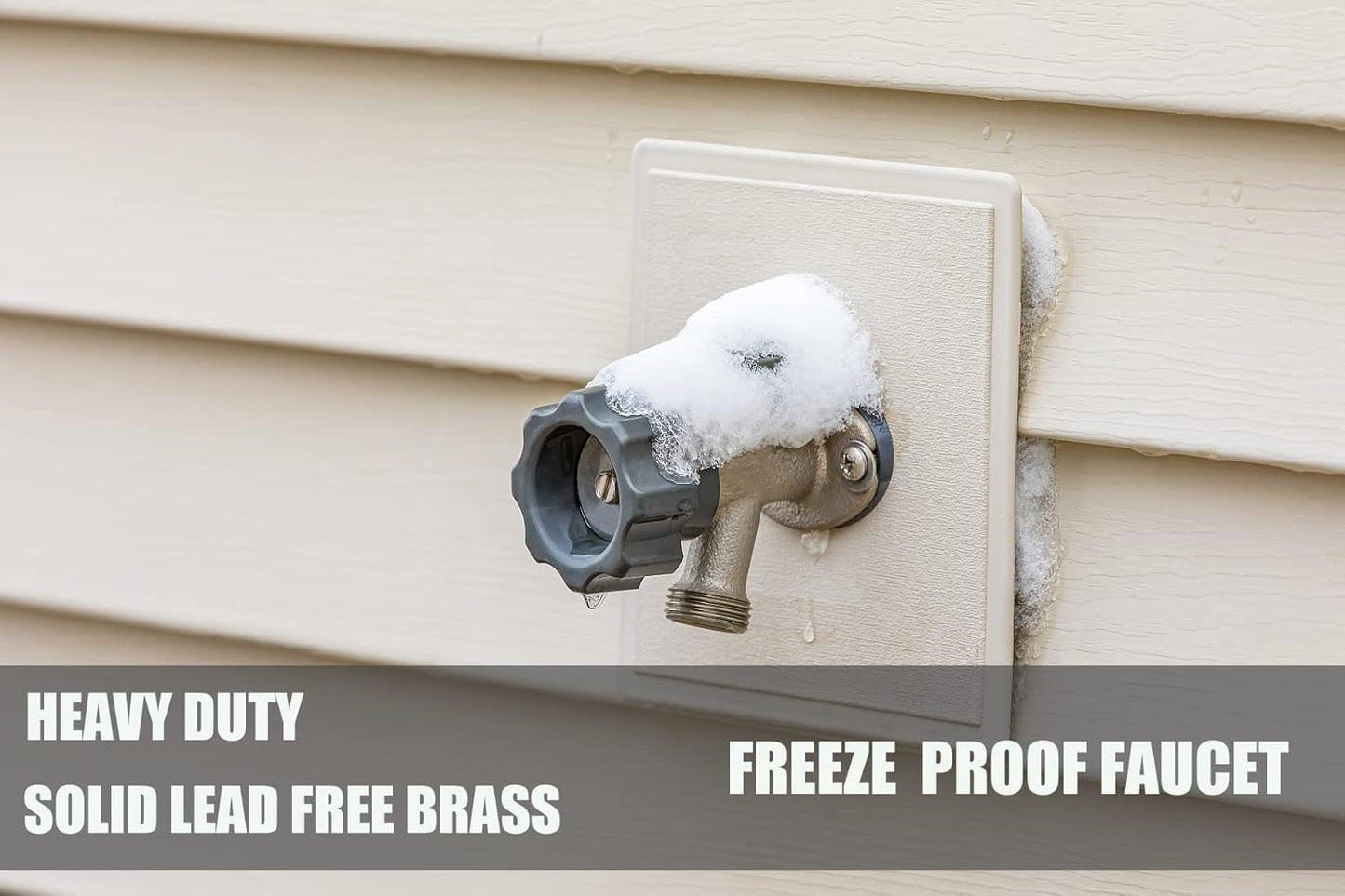 10 Inch 1/2 Inch 3/4 Inch WHK Frost Anti-Siphon Sillcock PEX B X Hose Bibb,Frost Proof Outdoor Faucet Bib with Vacuum