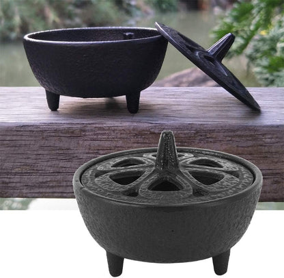 Black Iron Shaped Incense Burner, Sturdy Home Decor, Convenient for Aromatherapy with Sand