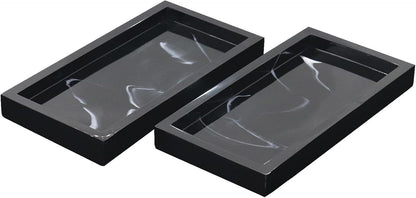 Bathroom Vanity Tray, Black Marble Countertop and Vanity Tray, Resin Tray for Bathroom Decor